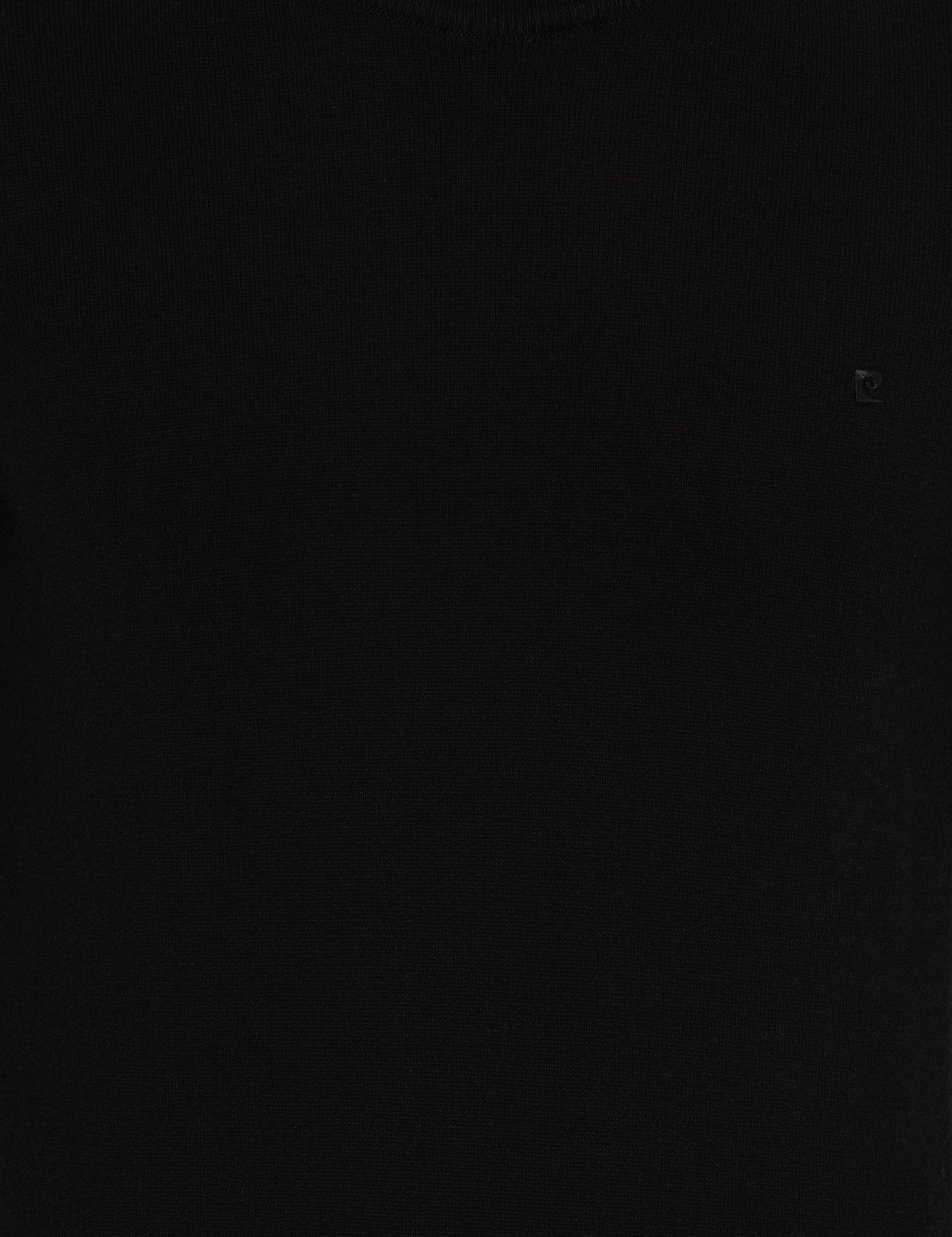 Siyah Slim Fit Bisiklet Yaka Basic Triko Kazak