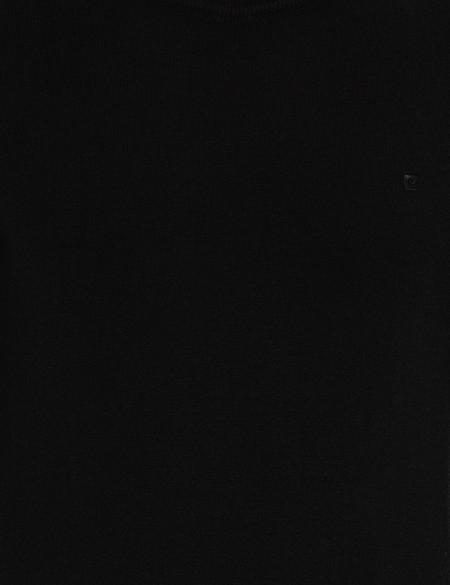 Siyah Slim Fit Bisiklet Yaka Basic Triko Kazak - 50258993008