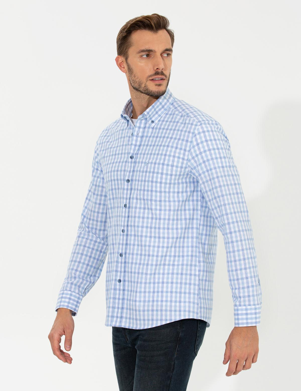 Açık Mavi Regular Fit Uzun Kollu Gömlek - 50262848007