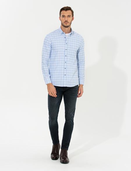 Açık Mavi Regular Fit Uzun Kollu Gömlek - 50262848007