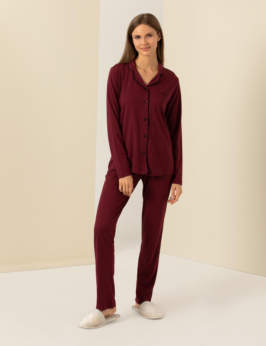 Bordo Pijama Takımı