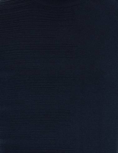 Lacivert Melanj Slim Fit Yarım Balıkçı Yaka Triko Kazak