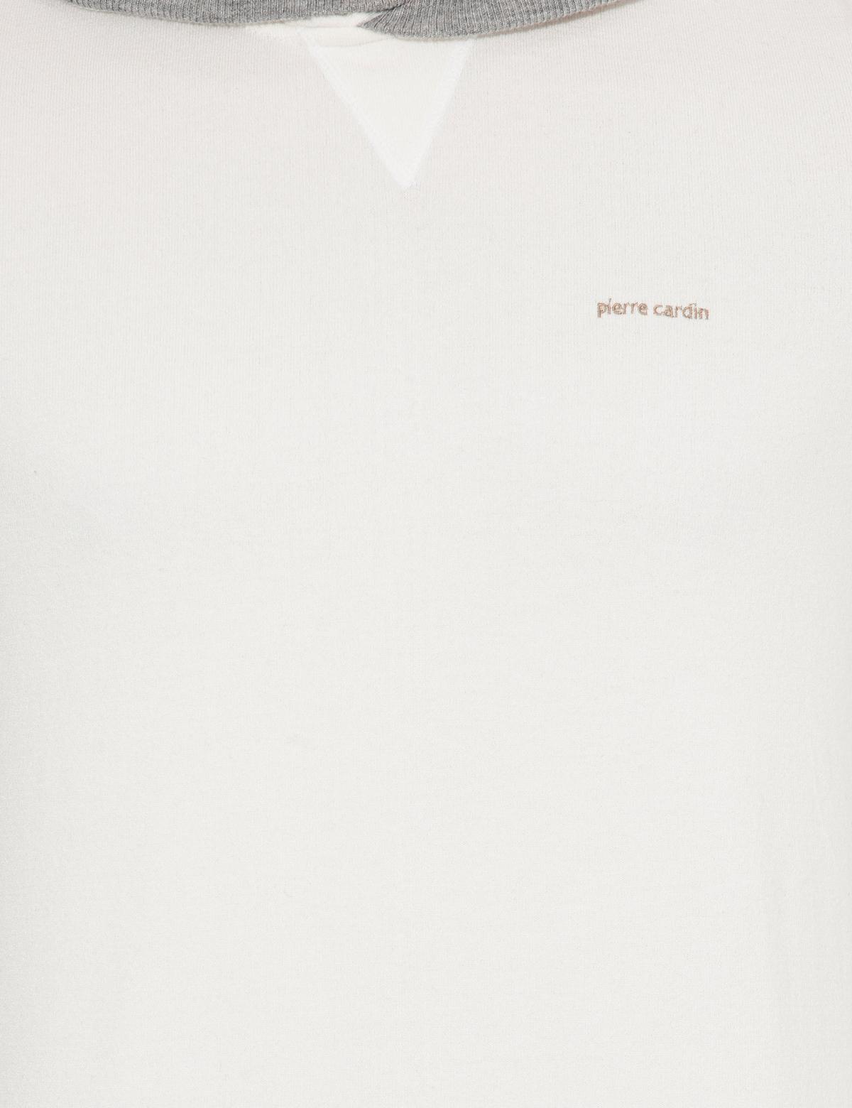Ekru Slim Fit Kapüşonlu Triko Kazak - 50258823047