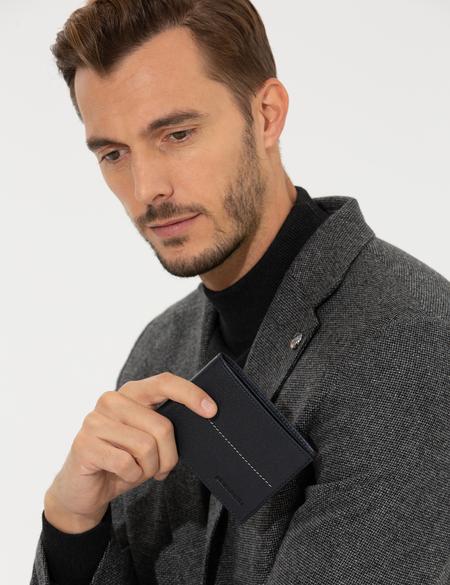 Erkek Lacivert Deri Cüzdan - 50267797002