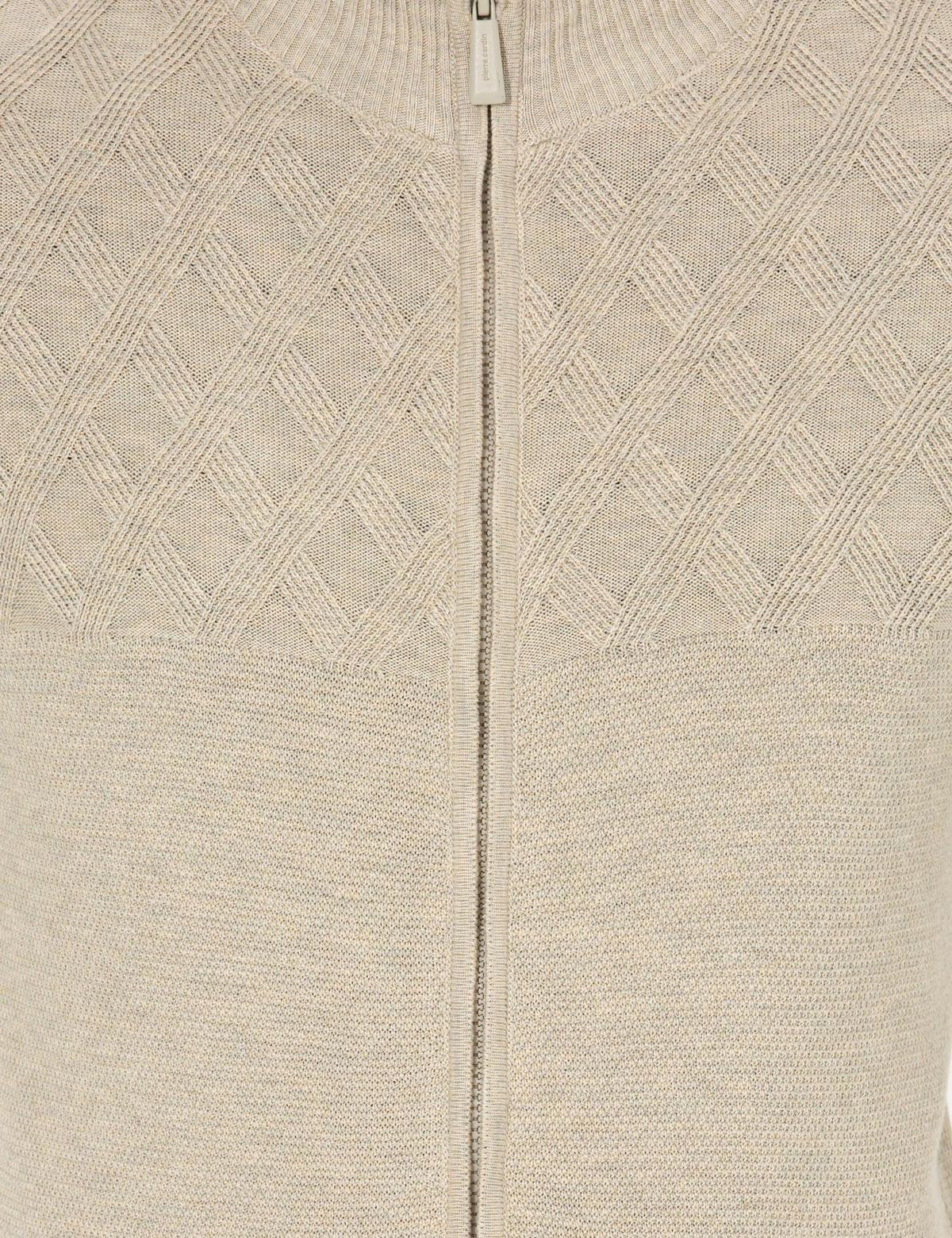 Kum Melanj Slim Fit Fermuarlı Triko Hırka - 50258802003