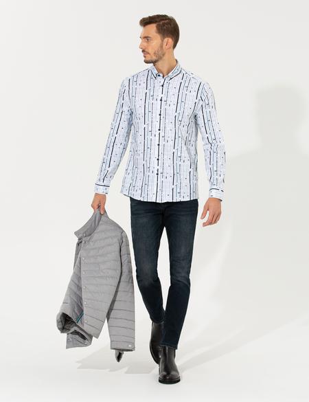 Lacivert Regular Fit Uzun Kollu Gömlek - 50265751013