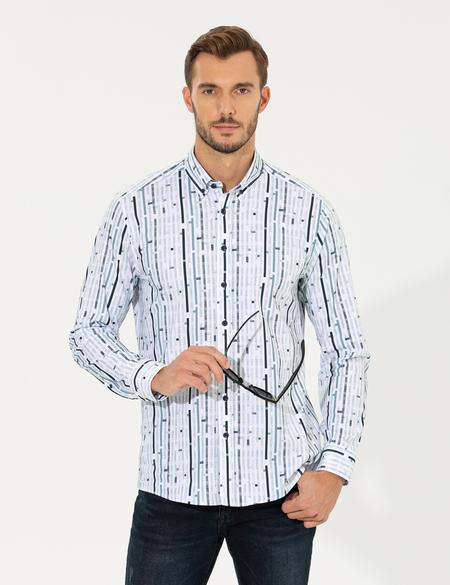 Lacivert Regular Fit Uzun Kollu Gömlek - 50265751013