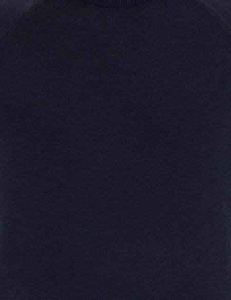 Lacivert Slim Fit Bisiklet Yaka Triko Kazak - 50261149008