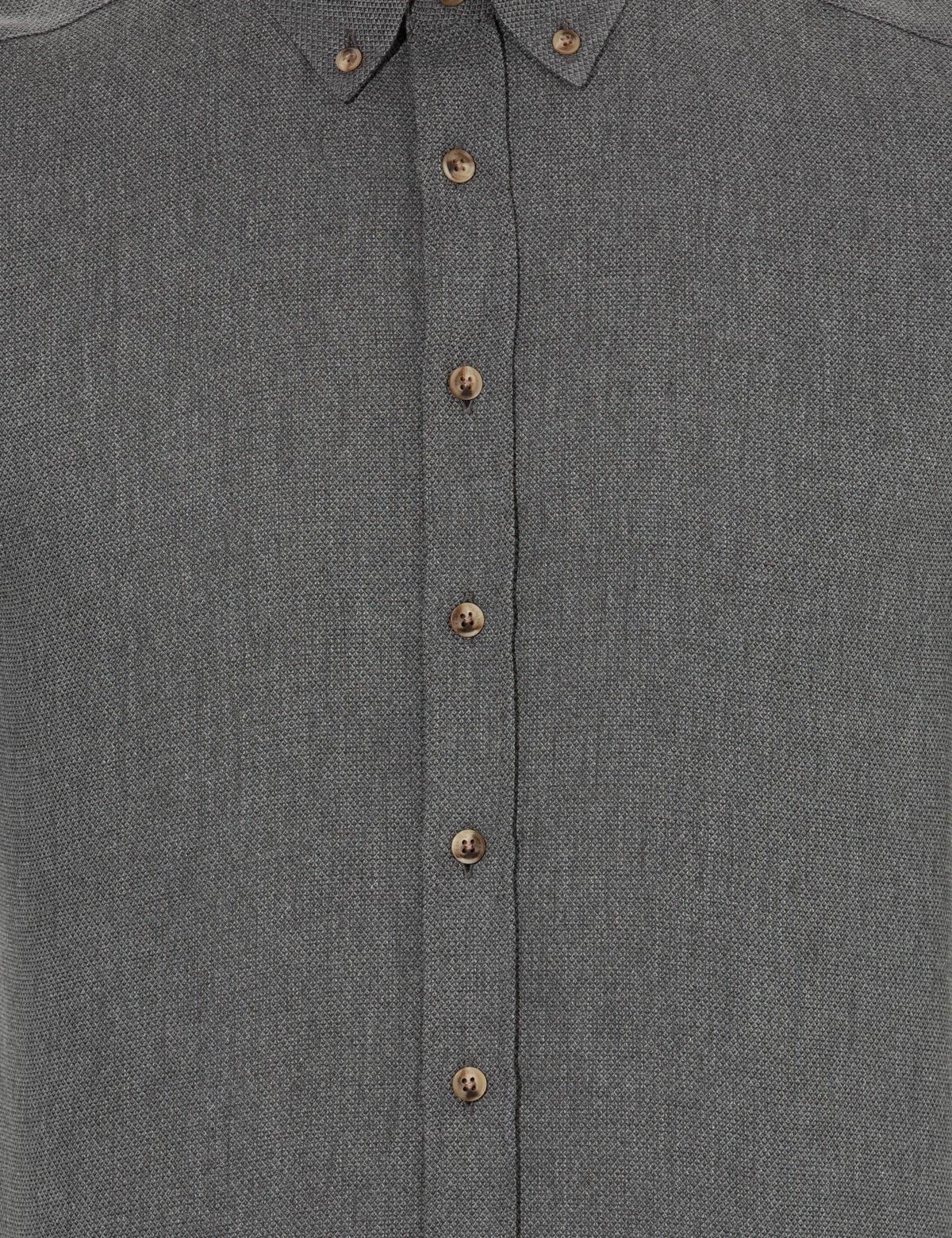 Siyah Slim Fit Uzun Kollu Gömlek - 50261304024