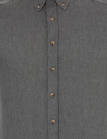 Siyah Slim Fit Uzun Kollu Gömlek - 50261304024