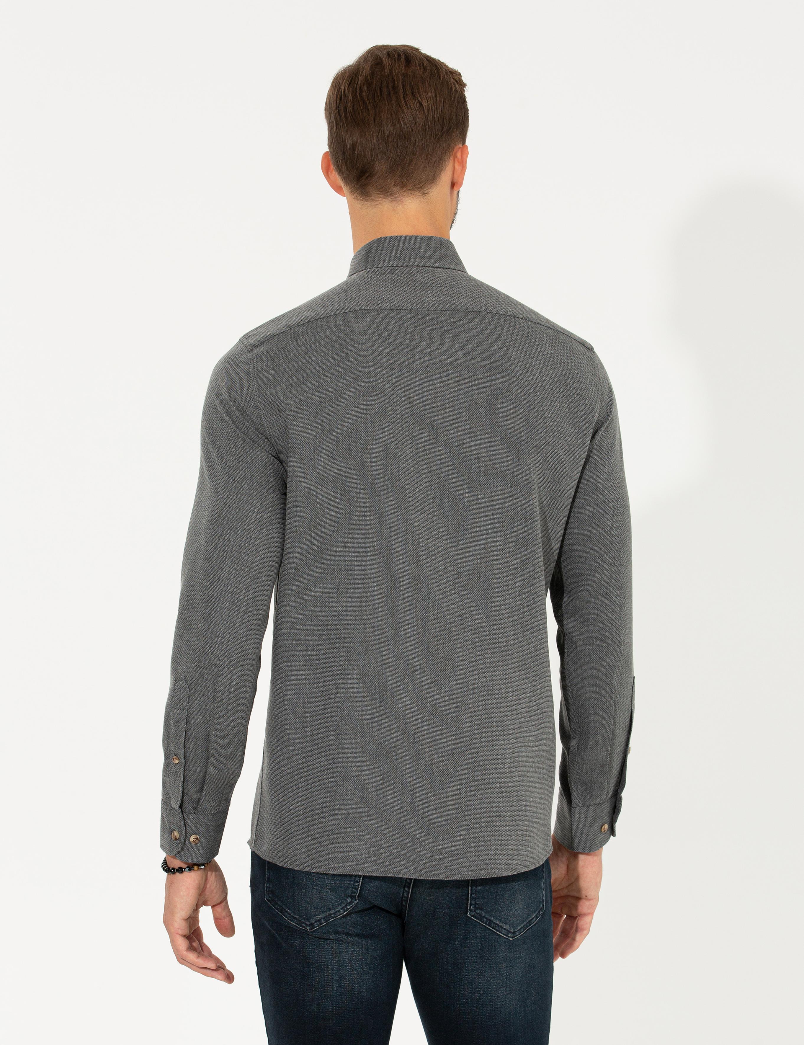 Siyah Slim Fit Uzun Kollu Gömlek