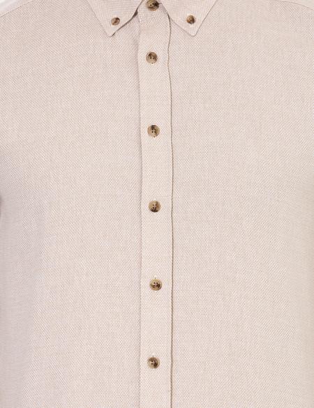 Bej Slim Fit Uzun Kollu Gömlek - 50261304028