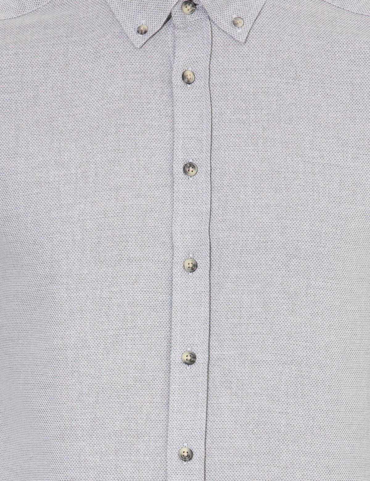 Gri Slim Fit Uzun Kollu Gömlek - 50261304060