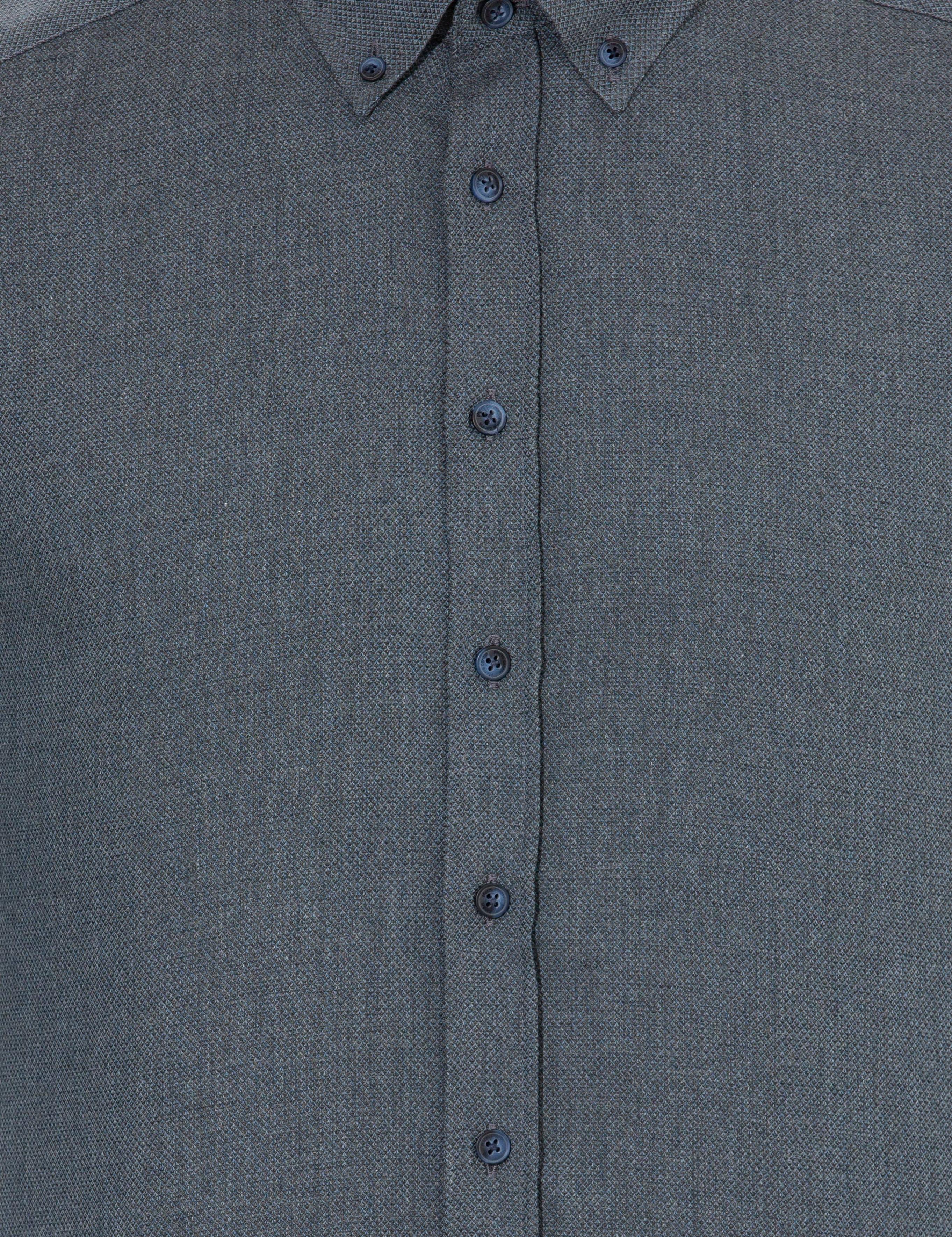 Lacivert Slim Fit Uzun Kollu Gömlek