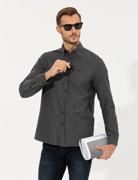 Siyah Regular Fit Uzun Kollu Gömlek - 50261305023