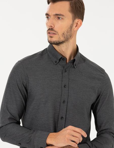 Siyah Regular Fit Uzun Kollu Gömlek - 50261305023