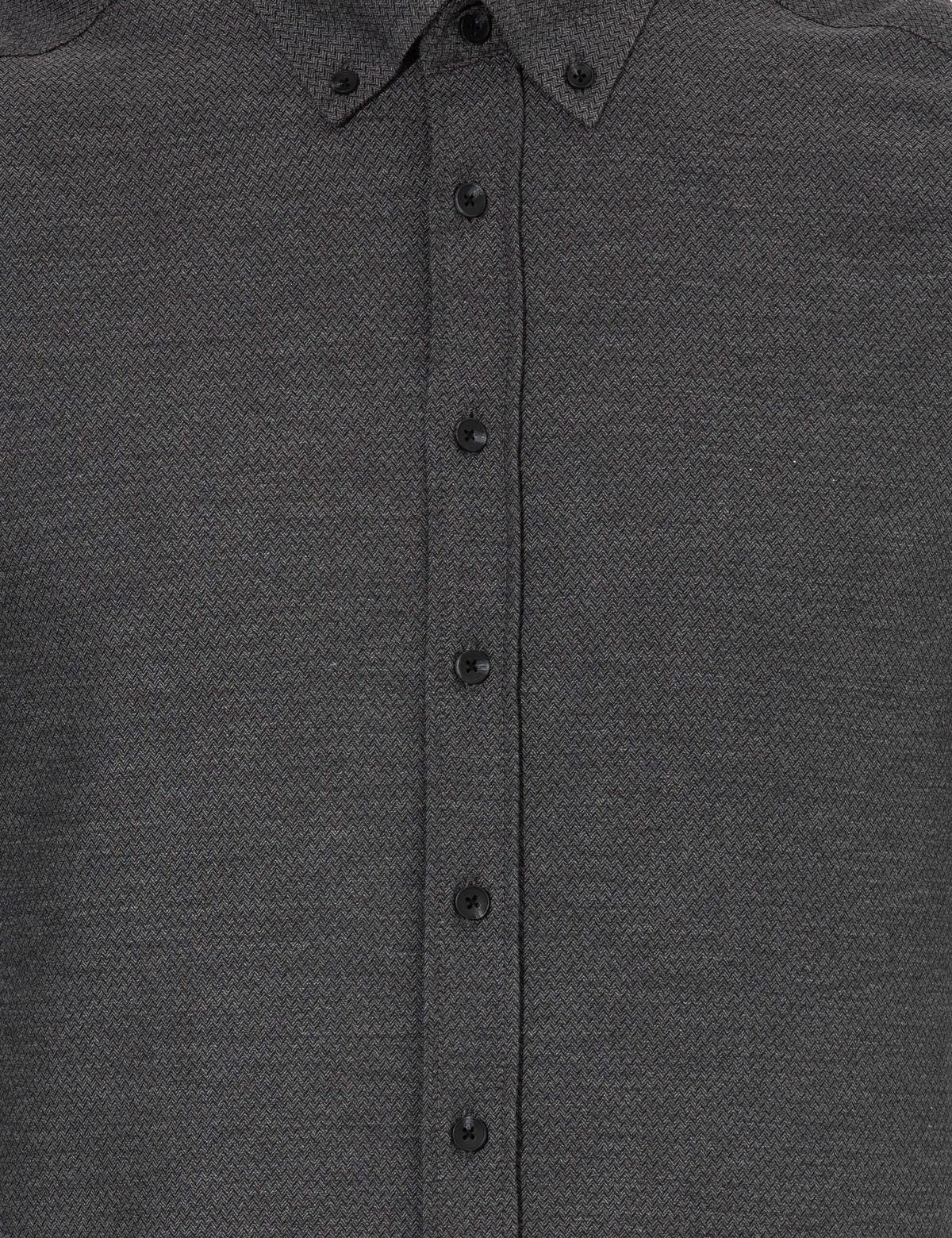 Siyah Regular Fit Uzun Kollu Gömlek - 50261305023