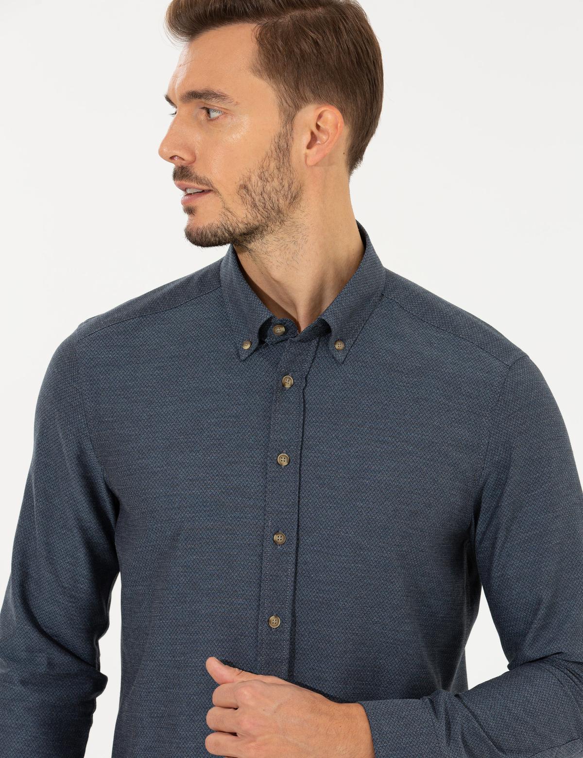 Lacivert Regular Fit Uzun Kollu Gömlek - 50261305051