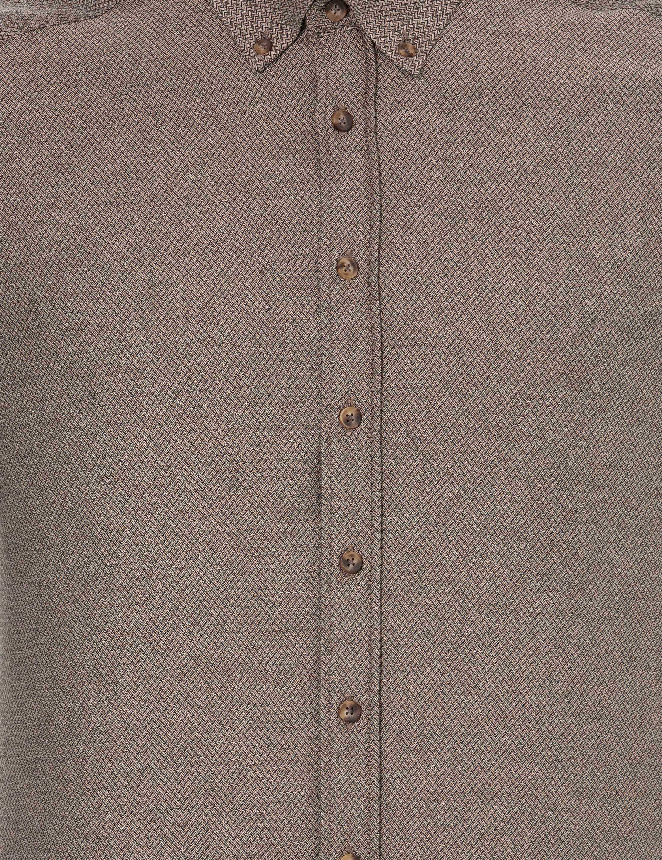 Kahverengi Regular Fit Uzun Kollu Gömlek - Image 6