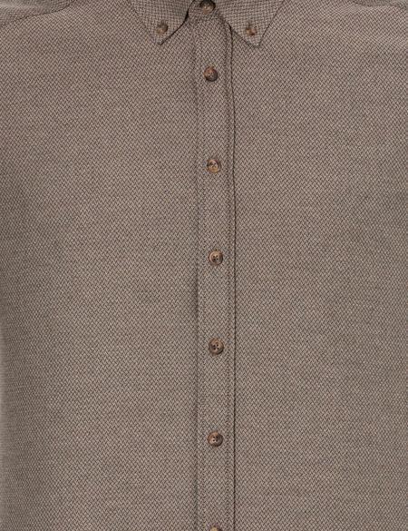 Kahverengi Regular Fit Uzun Kollu Gömlek - 50261305061