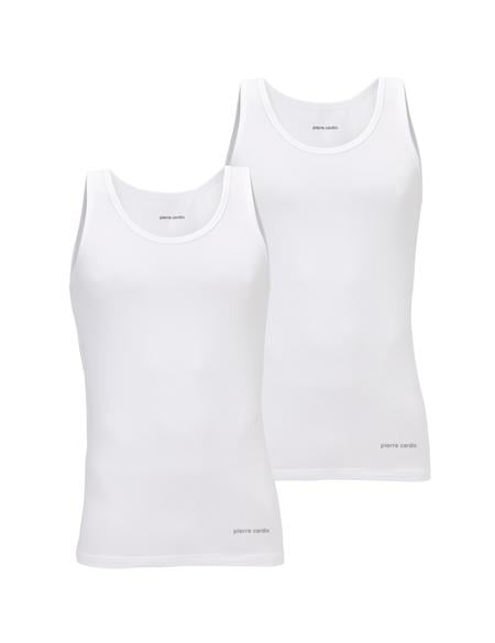 Beyaz Pamuk Modal Karışımlı 2'li Atlet - 50272019001