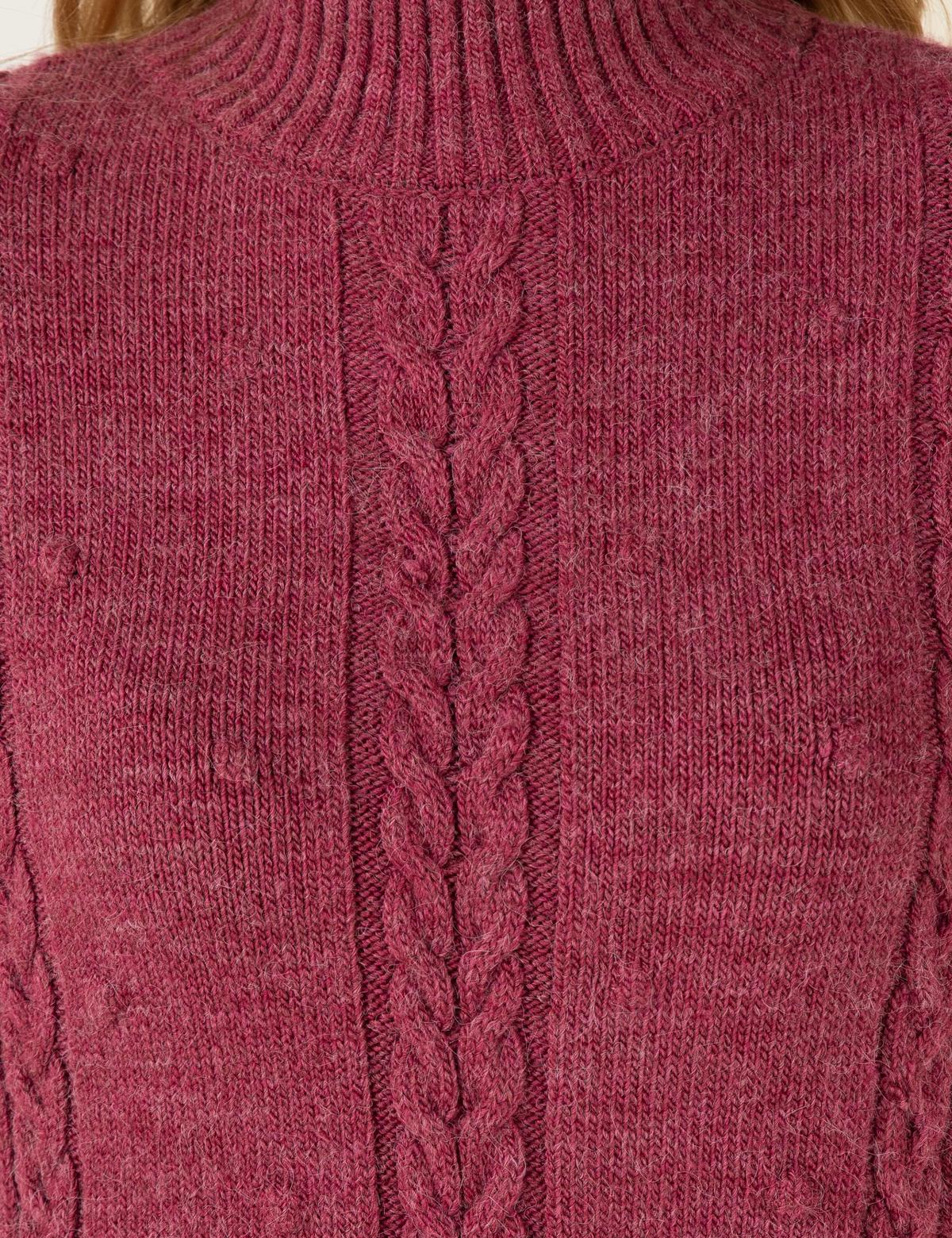 Gül Kurusu Comfort Fit Yarım Balıkçı Kazak - 50257263007