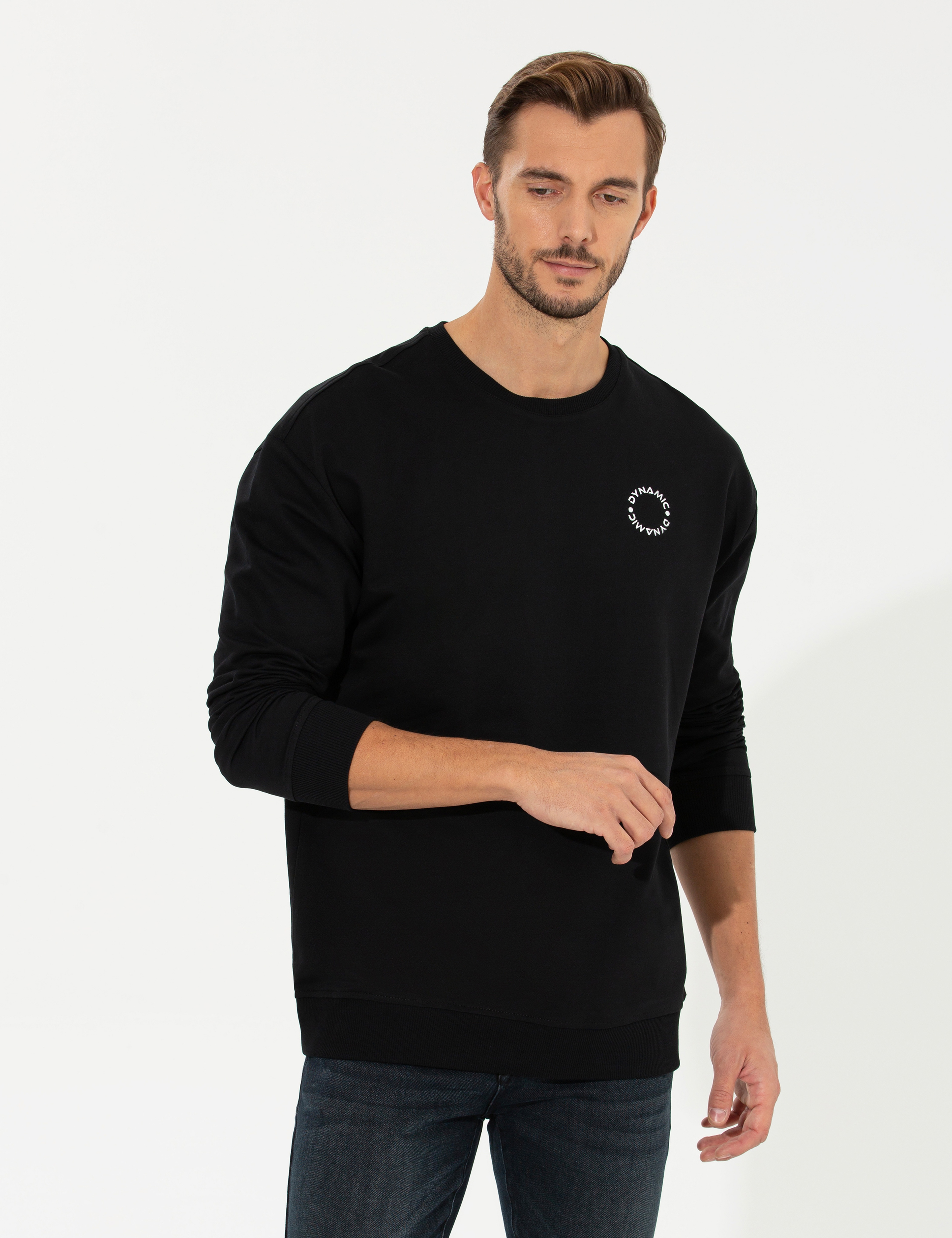 Siyah Comfort Fit Sweatshirt - Image 4