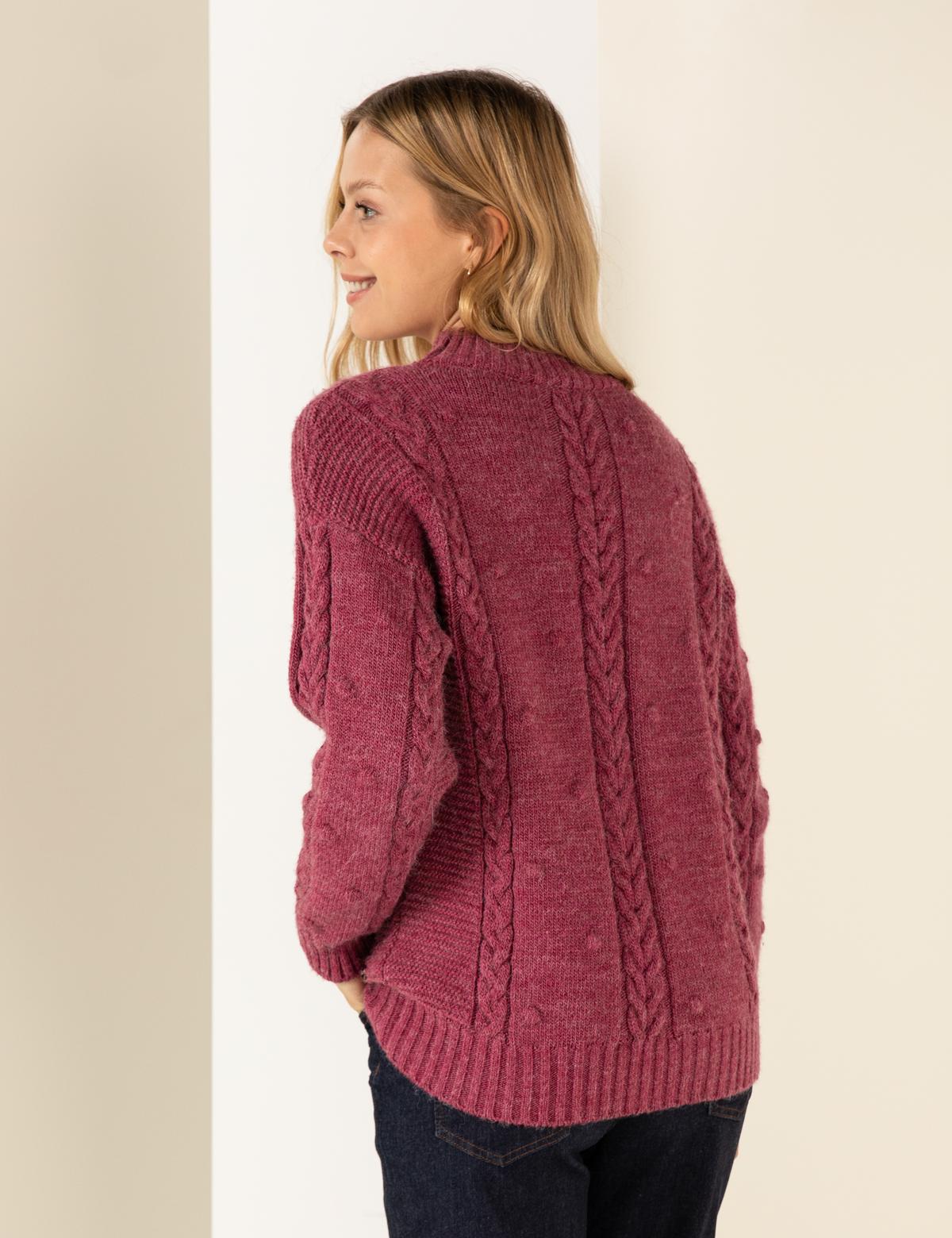 Gül Kurusu Comfort Fit Yarım Balıkçı Kazak - 50257263007