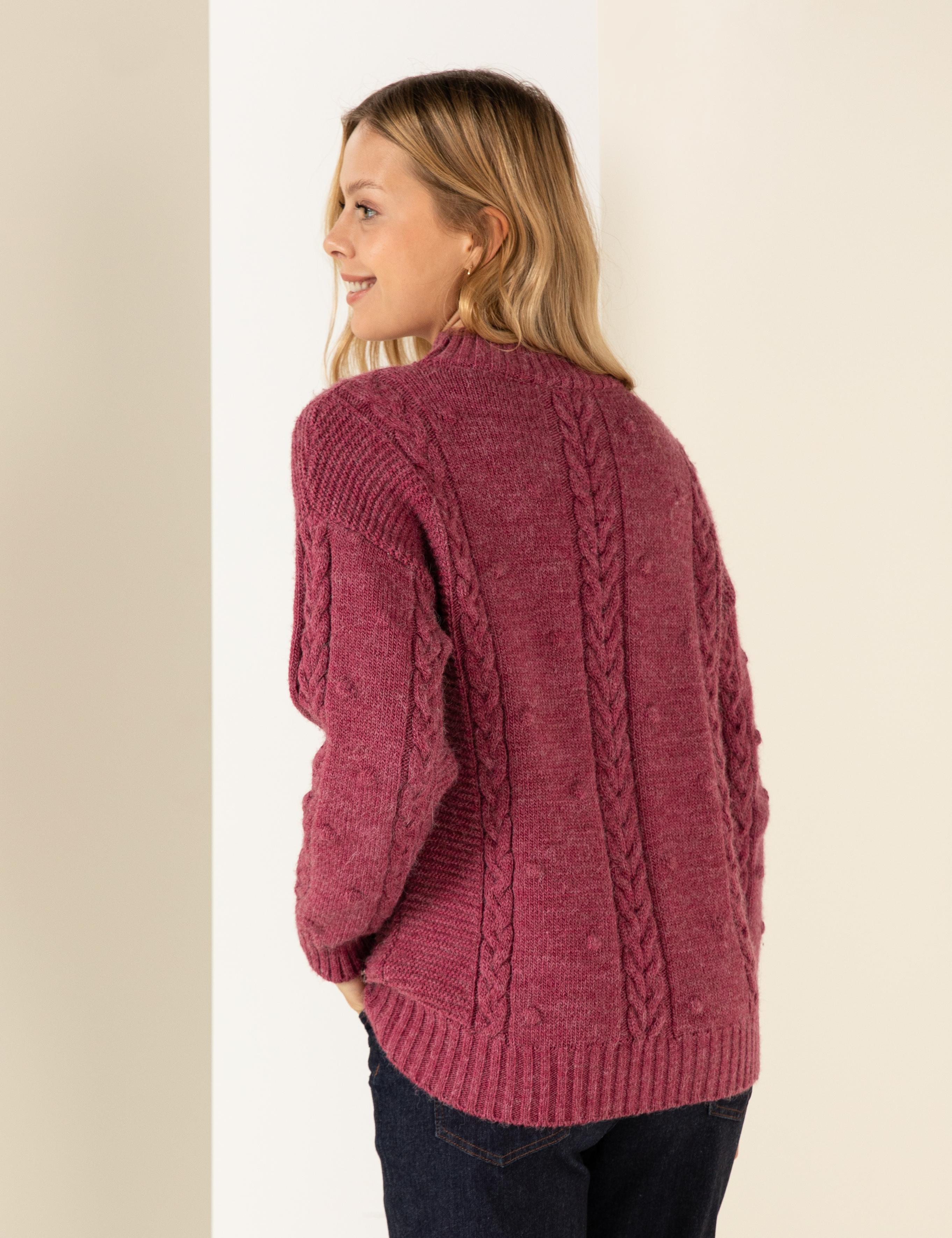 Gül Kurusu Comfort Fit Yarım Balıkçı Kazak