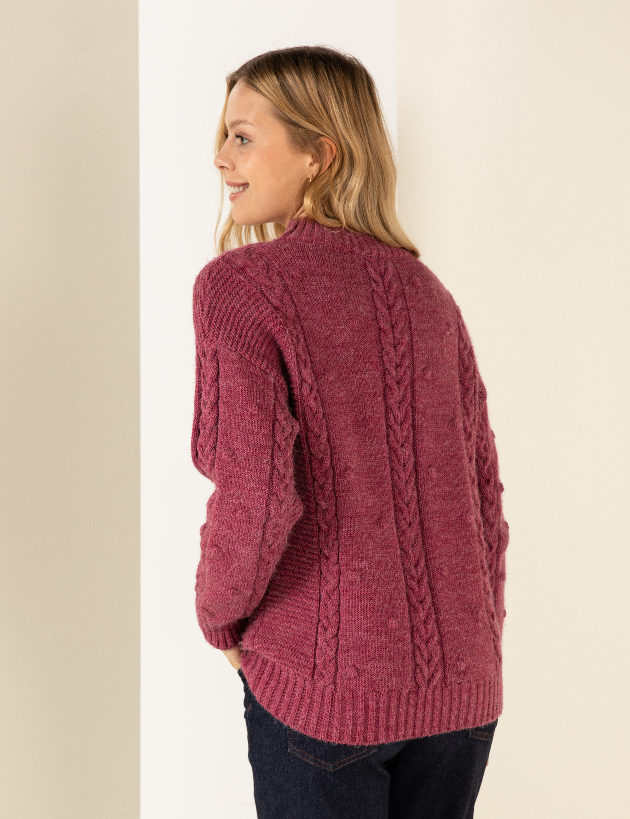 Gül Kurusu Comfort Fit Yarım Balıkçı Kazak - Image 5