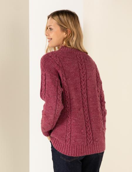 Gül Kurusu Comfort Fit Yarım Balıkçı Kazak - 50257263007