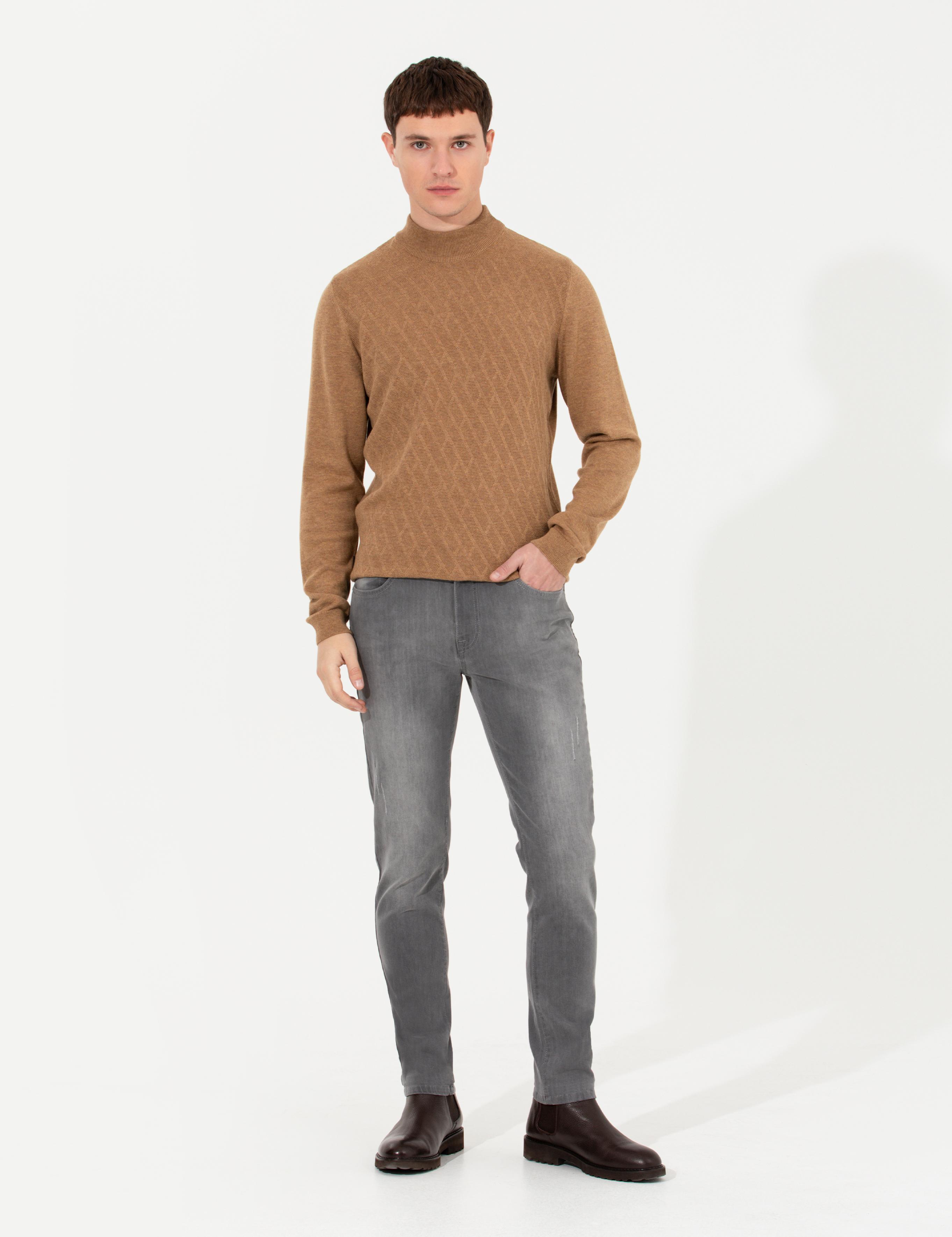 Gri Slim Fit Jean Pantolon