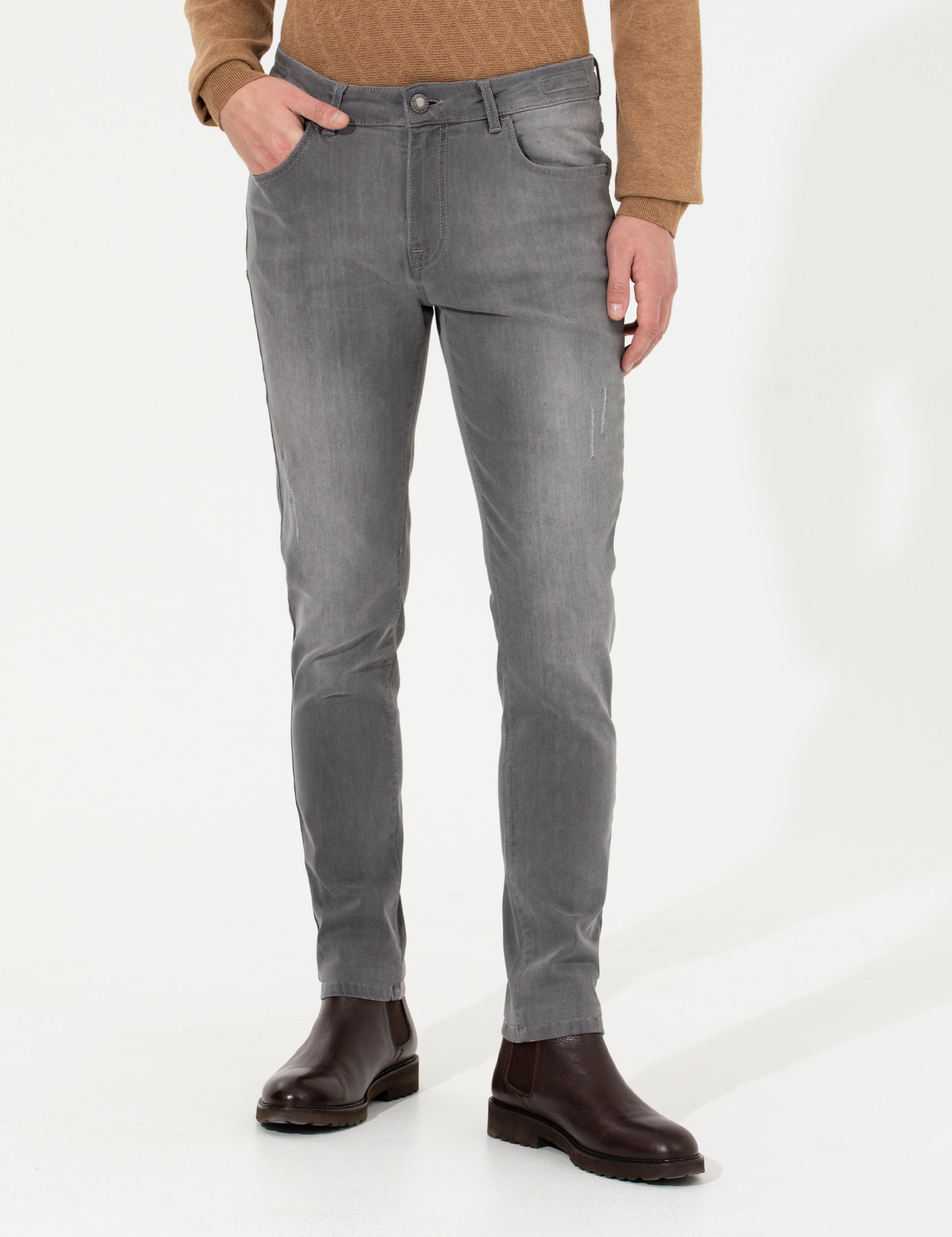 Gri Slim Fit Jean Pantolon