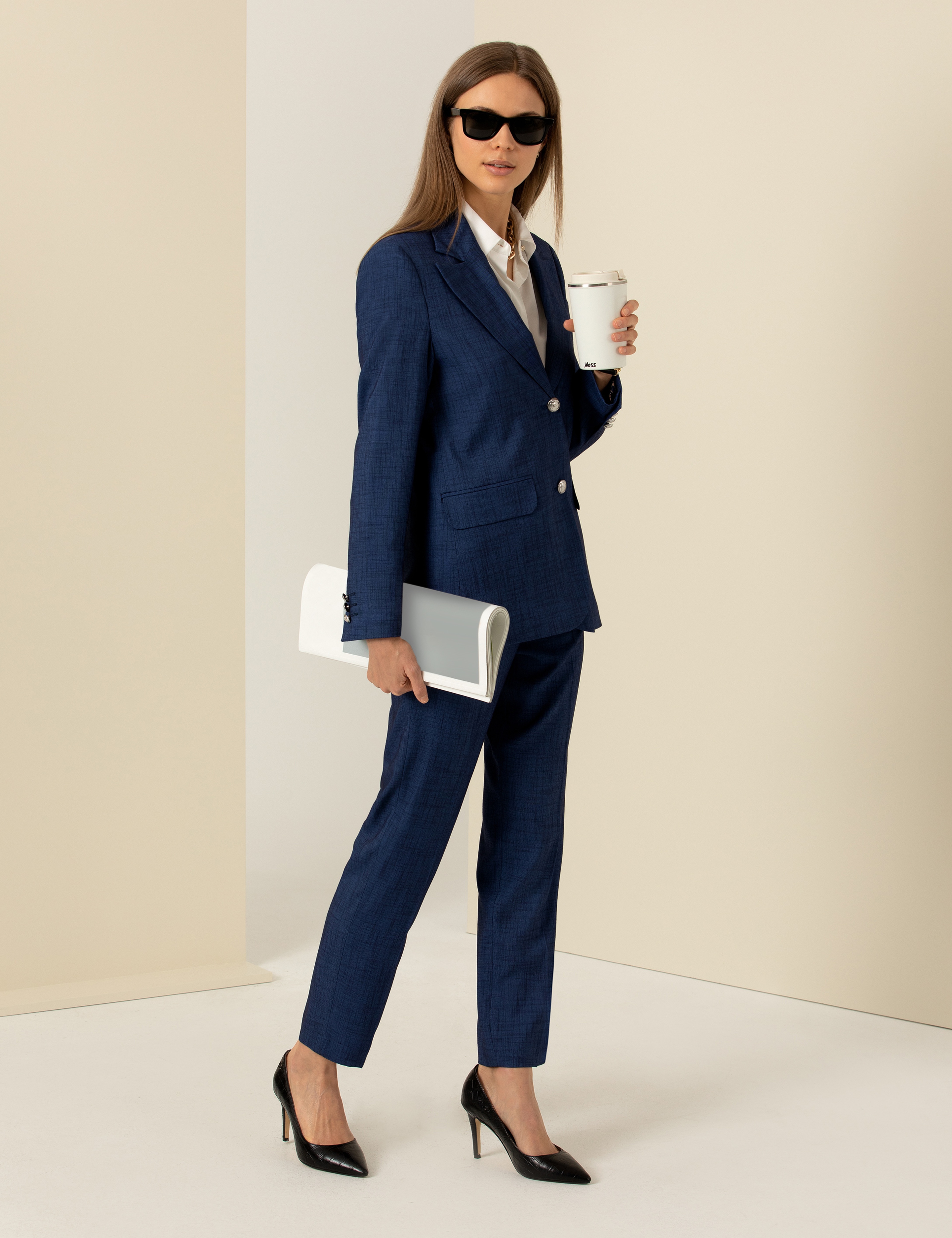 Lacivert Havuç Fit Kumaş Pantolon - Image 3