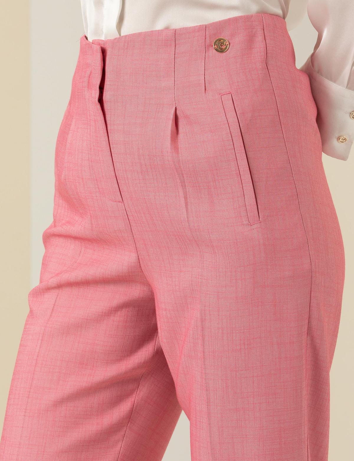 Fuşya Havuç Fit Kumaş Pantolon - 50247238004