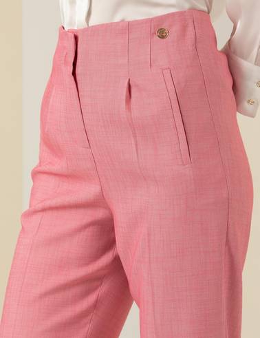 Fuşya Havuç Fit Kumaş Pantolon
