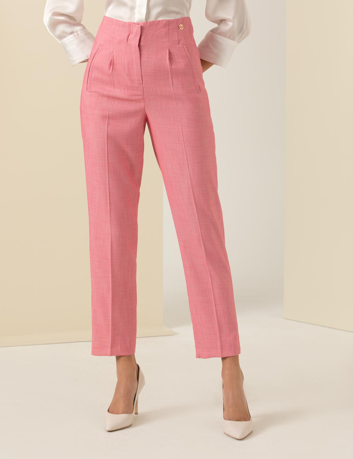 Fuşya Havuç Fit Kumaş Pantolon - 50247238004