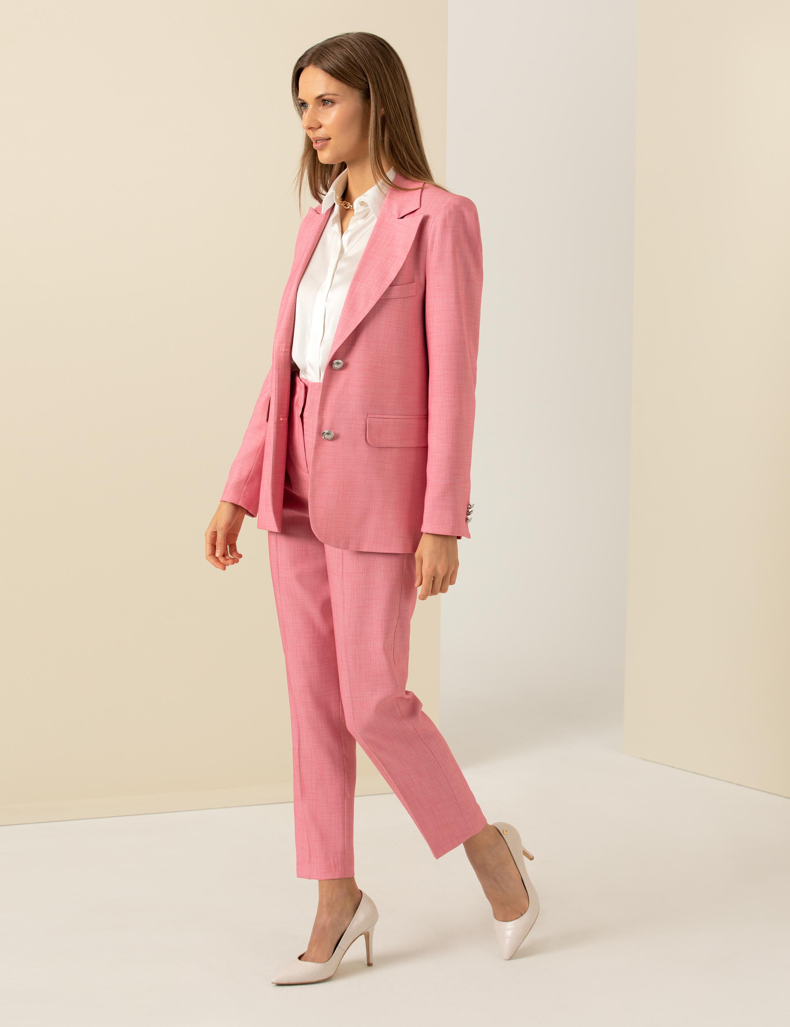 Fuşya Havuç Fit Kumaş Pantolon