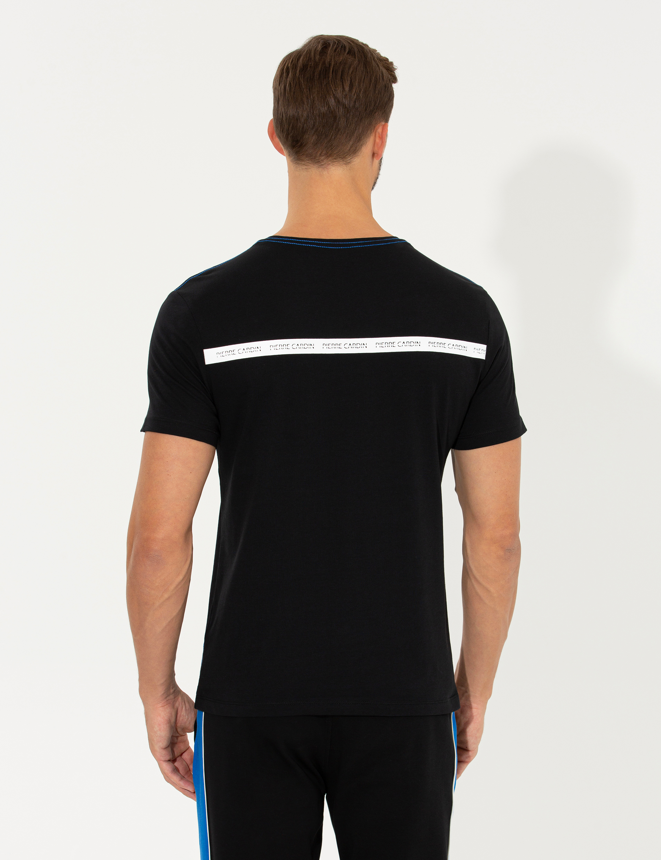 Siyah Slim Fit Bisiklet Yaka Tişört - Image 5