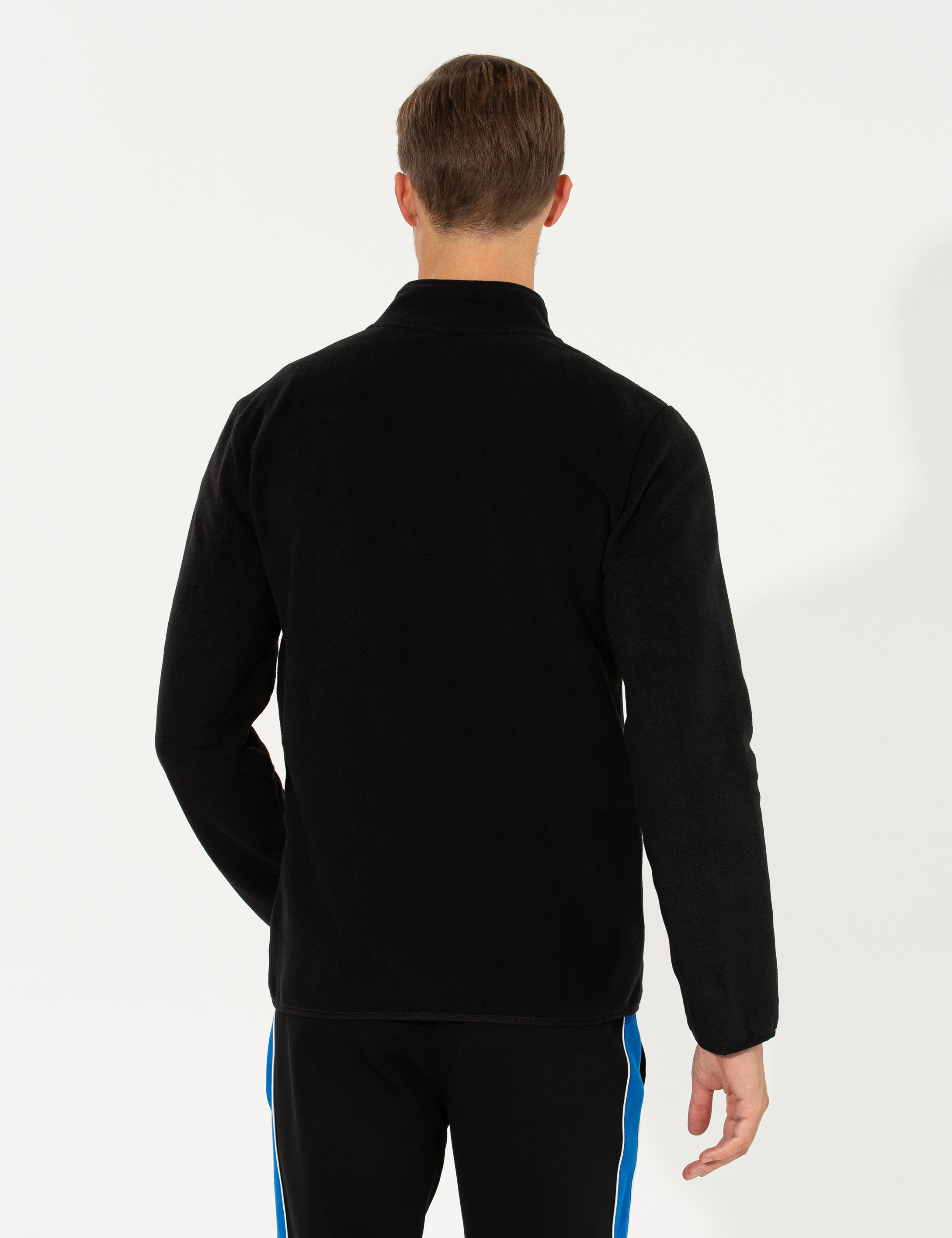Siyah Regular Fit Polar Hırka - Image 5