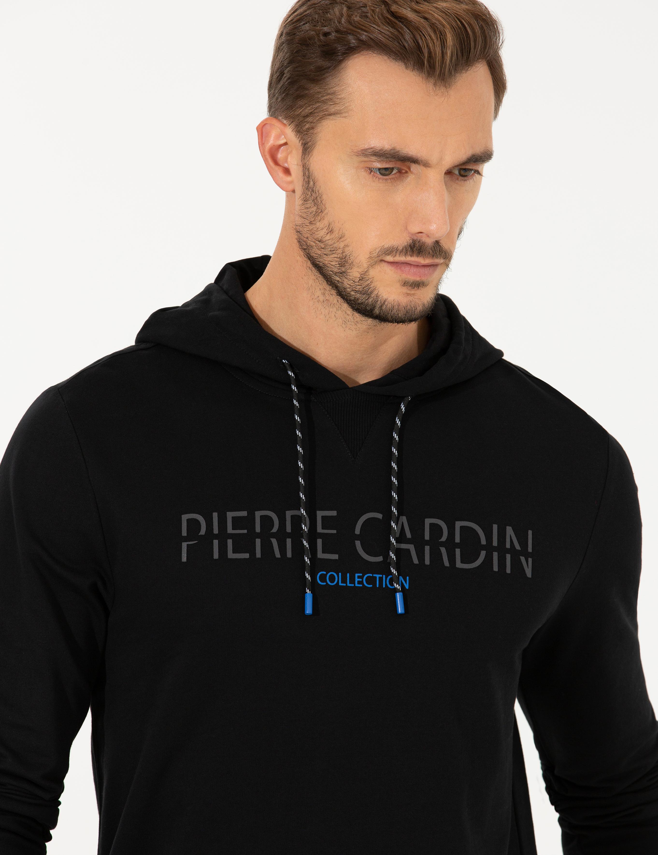 Siyah Kapüşonlu Sweatshirt