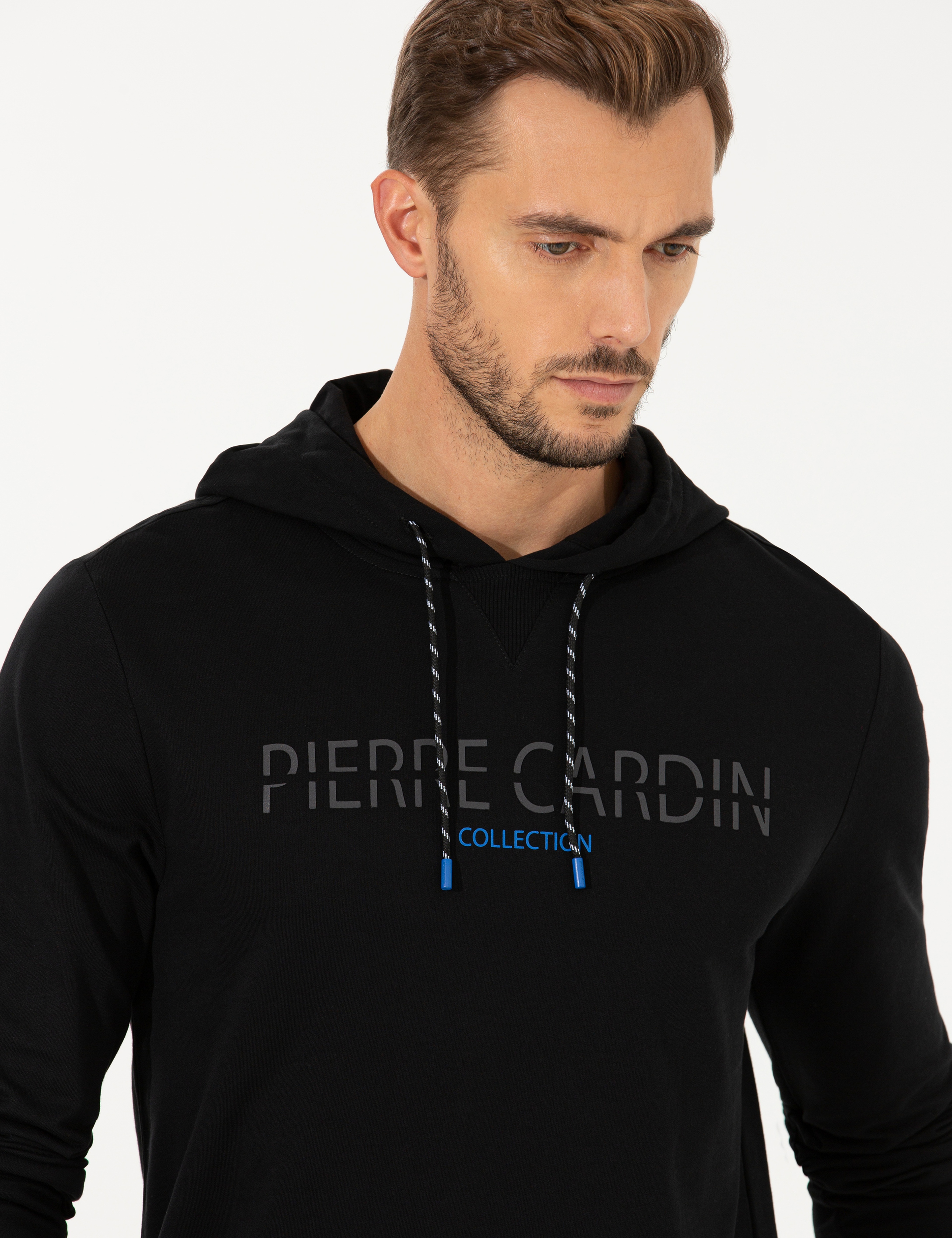 Siyah Kapüşonlu Sweatshirt