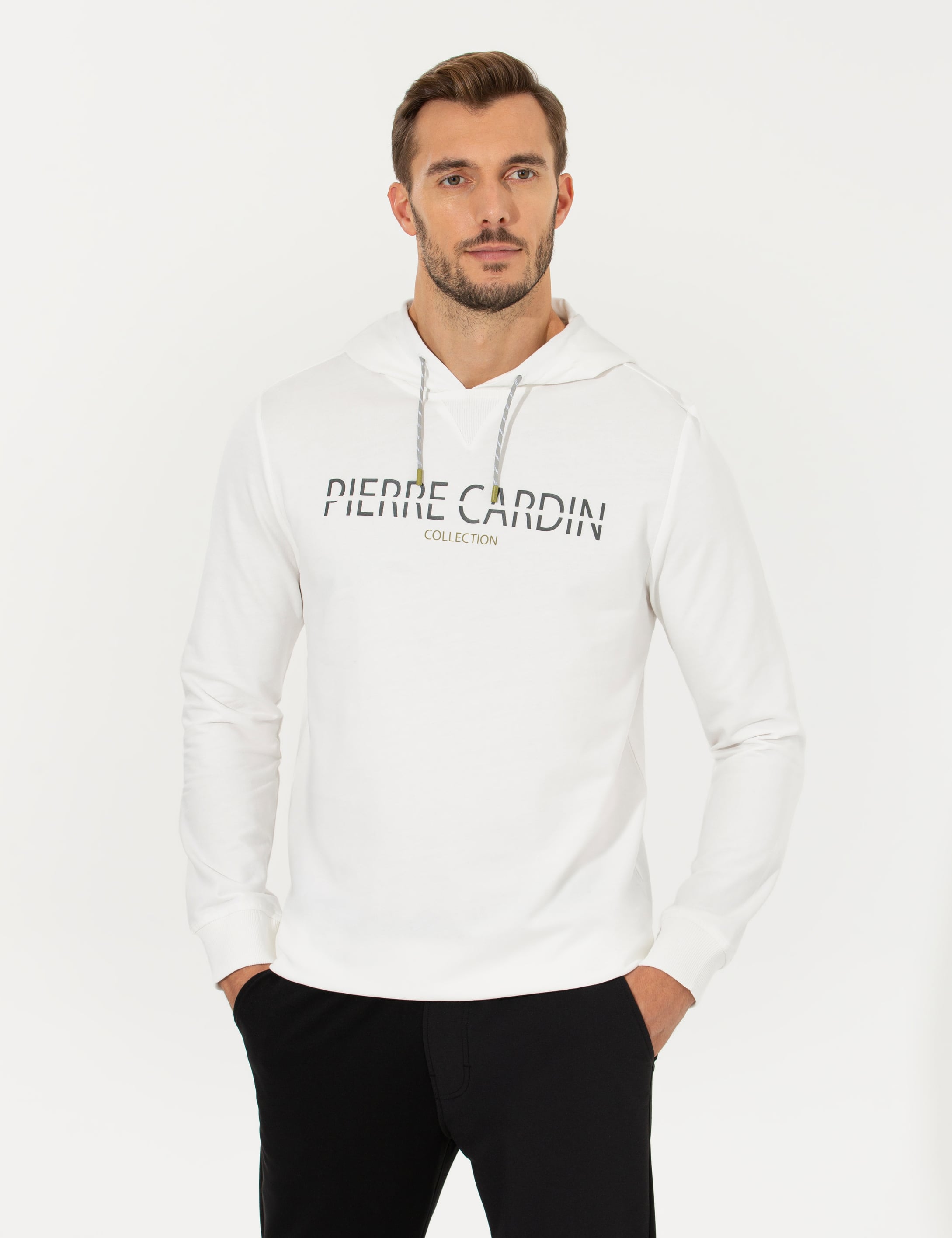 Ekru Kapüşonlu Sweatshirt