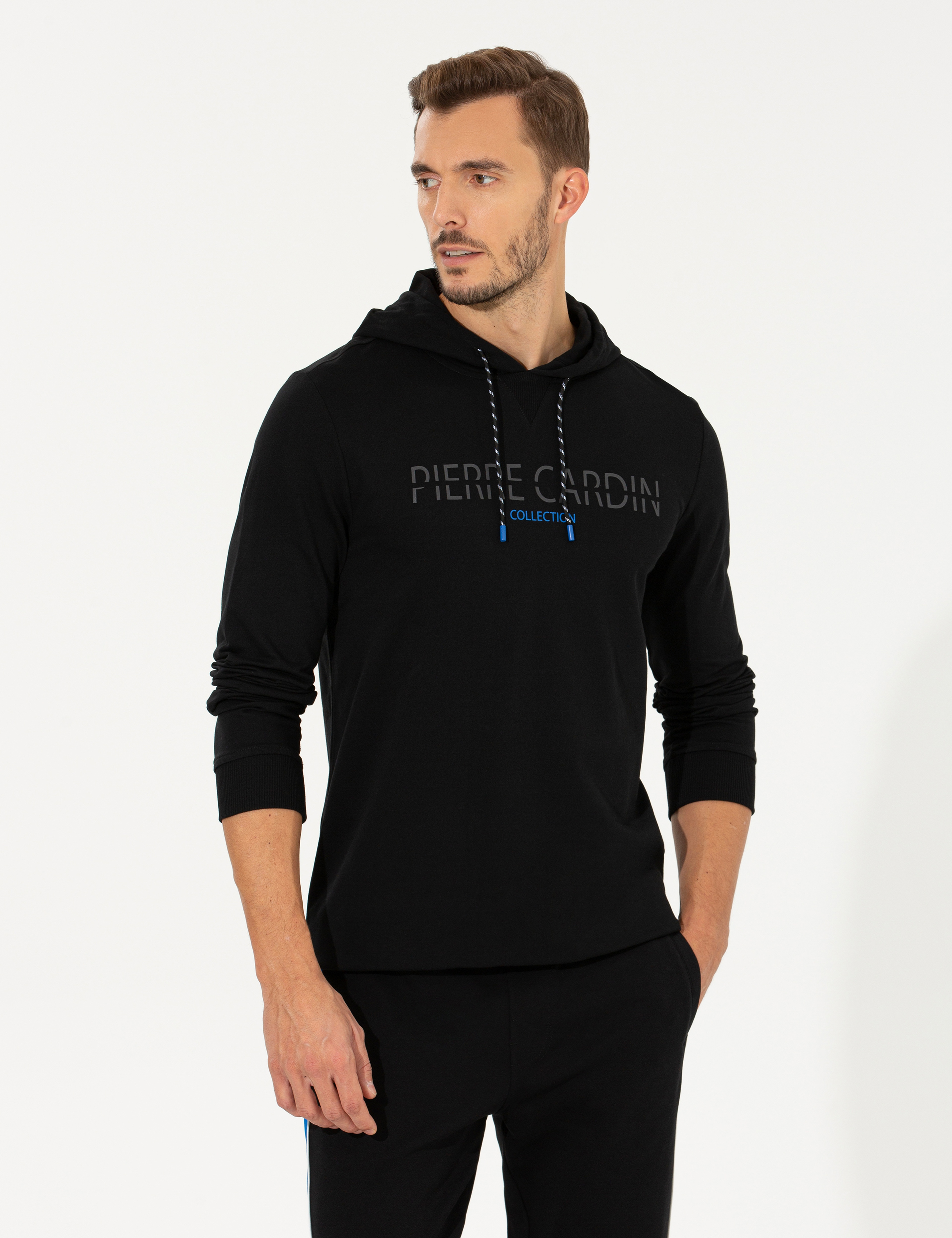 Siyah Kapüşonlu Sweatshirt - Image 2
