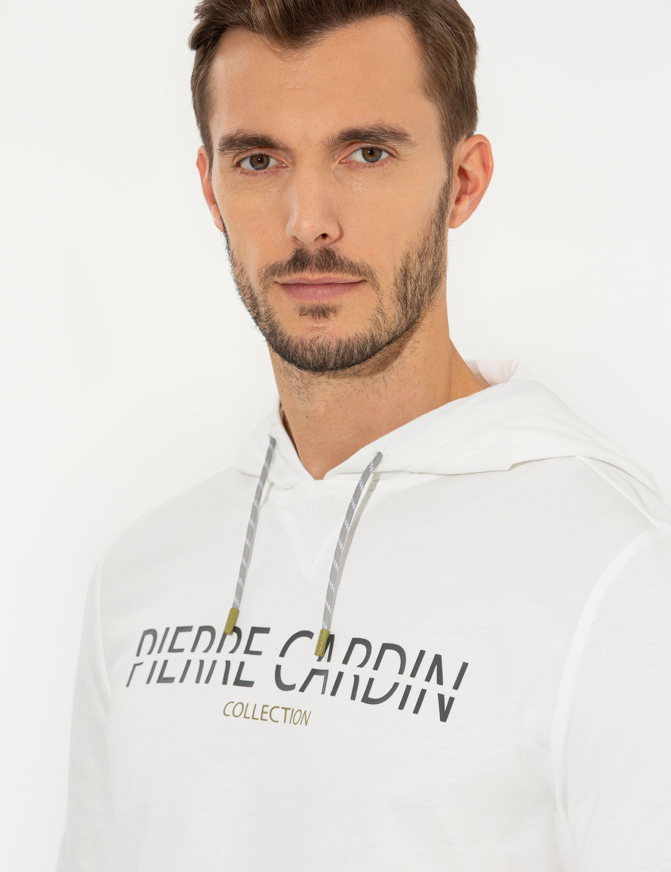 Ekru Kapüşonlu Sweatshirt - Image 2