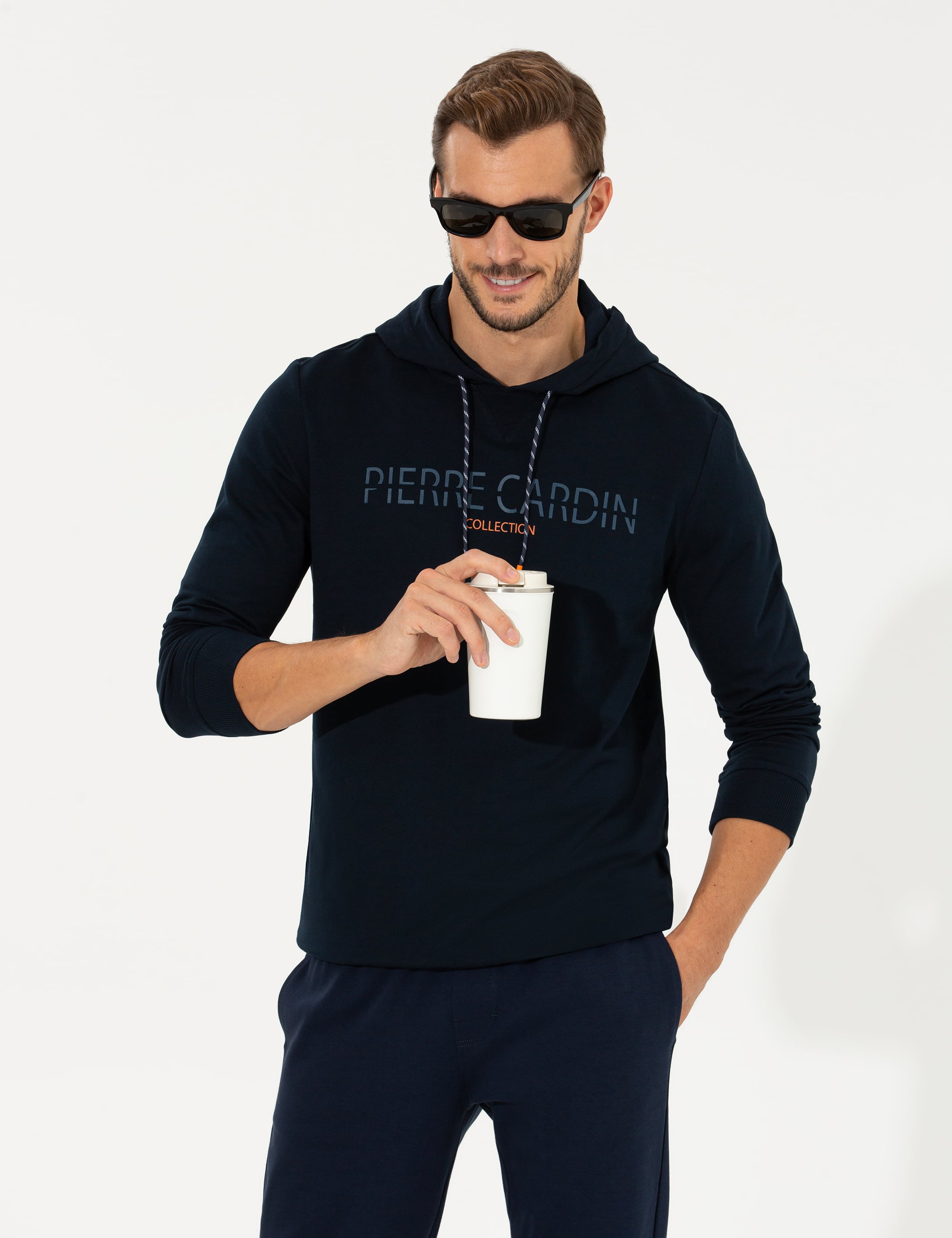 Lacivert Kapüşonlu Sweatshirt