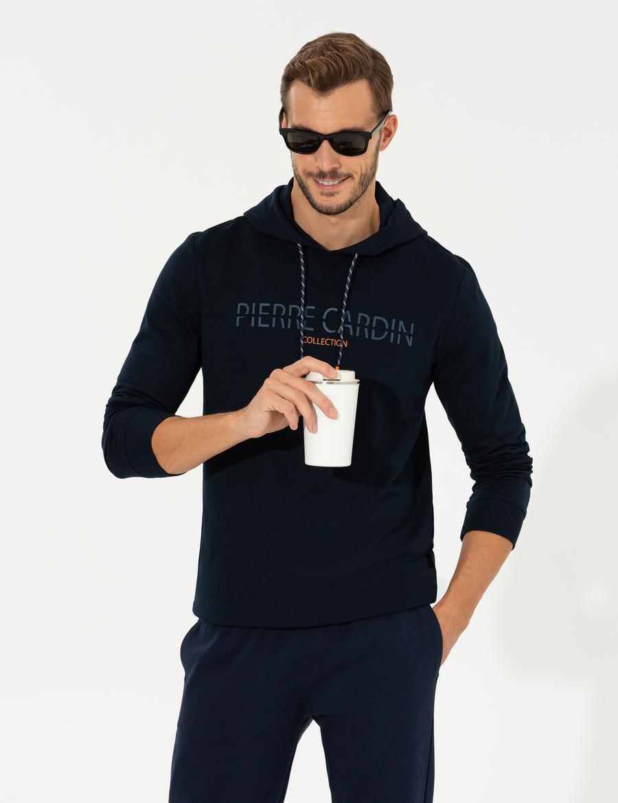 Lacivert Kapüşonlu Sweatshirt