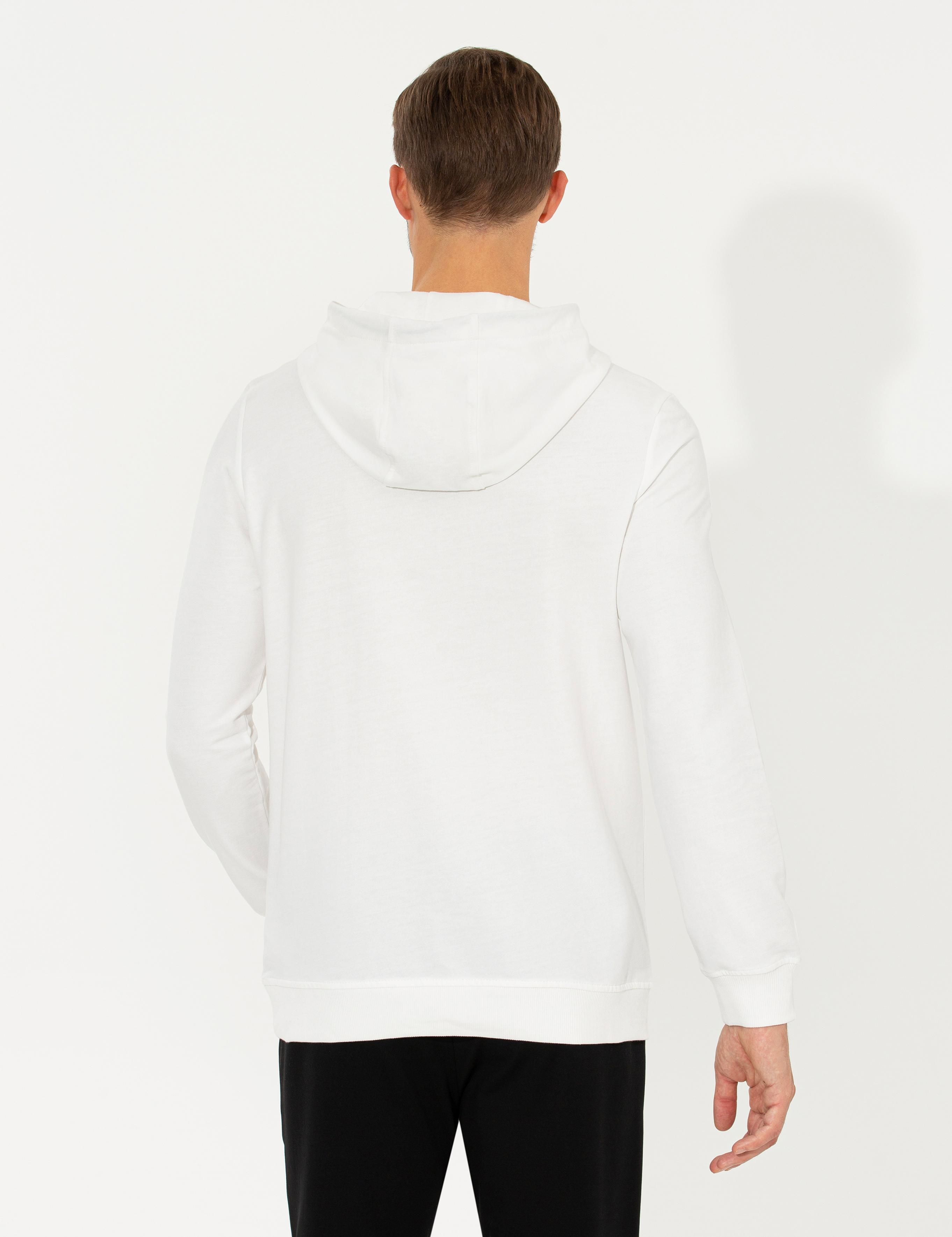 Ekru Kapüşonlu Sweatshirt