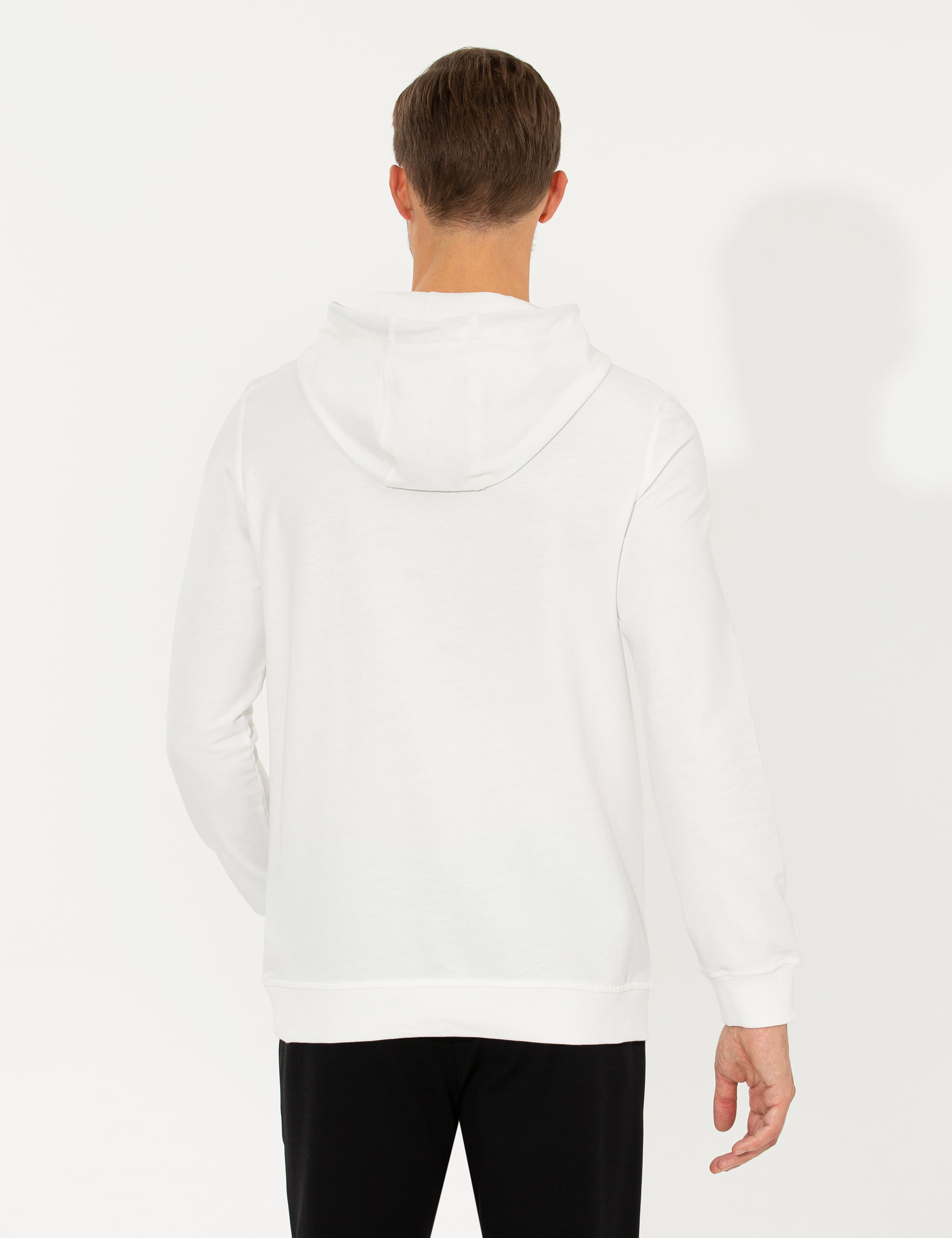 Ekru Kapüşonlu Sweatshirt - Image 5