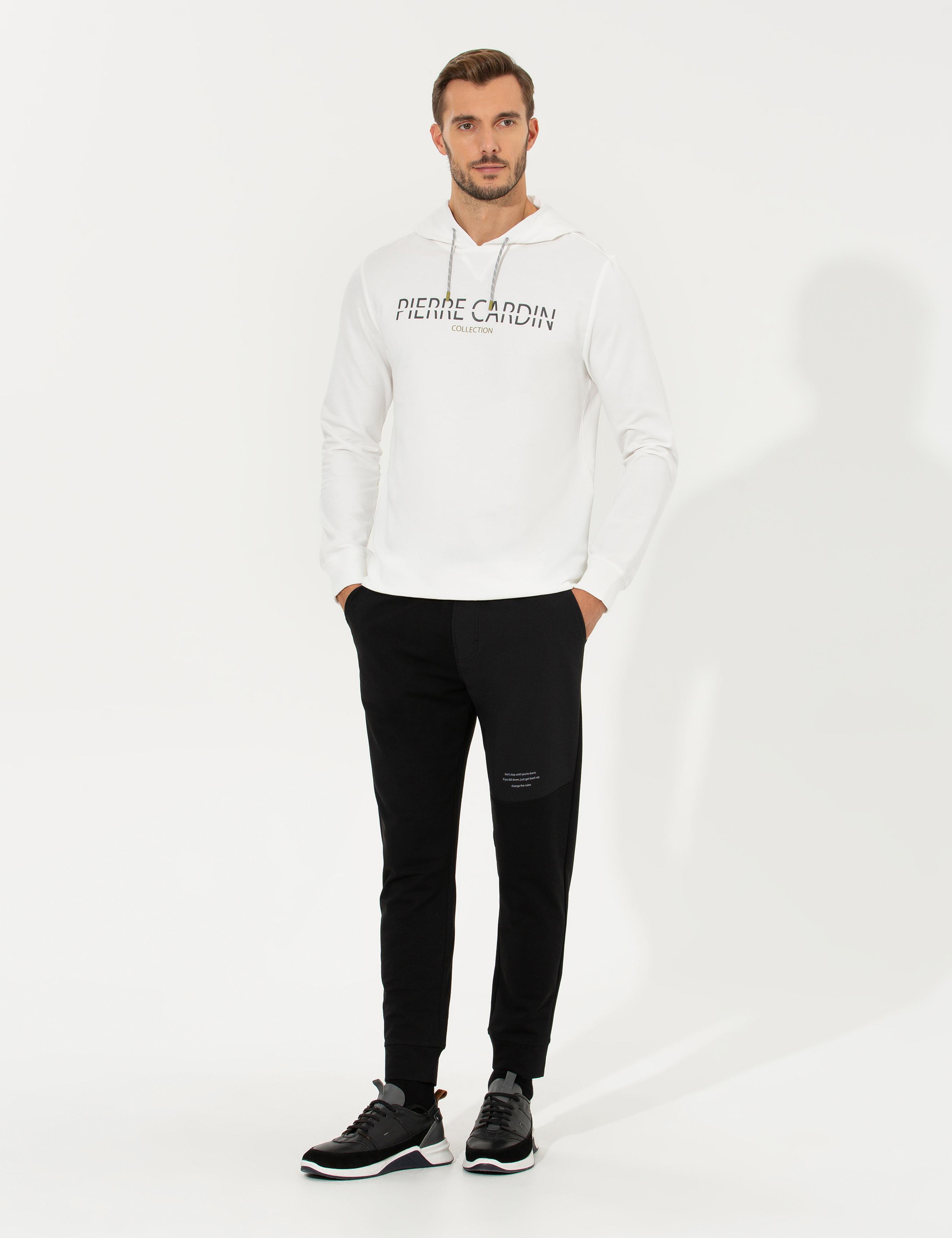 Ekru Kapüşonlu Sweatshirt